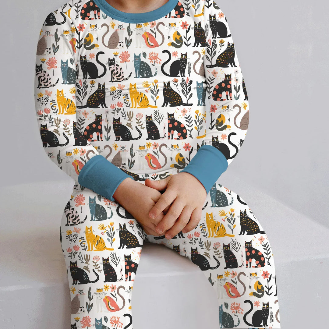 Zweiteiliges Langarm-Pyjama-Set mit Sommerfrüchten