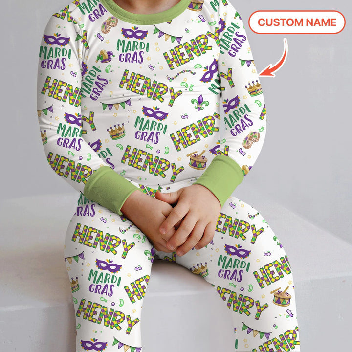 Zweiteiliges Langarm-Pyjama-Set mit Sommerfrüchten
