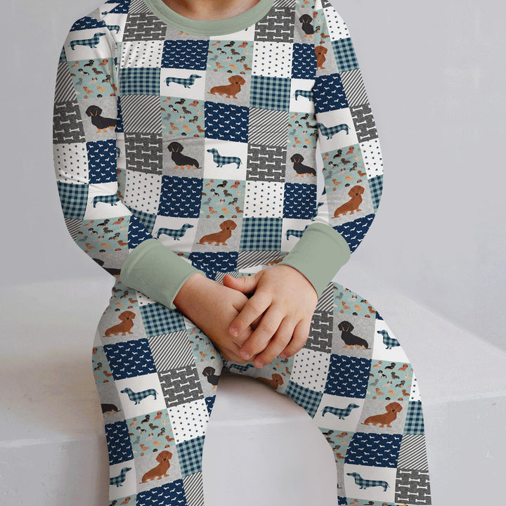 Zweiteiliges Langarm-Pyjama-Set mit Sommerfrüchten