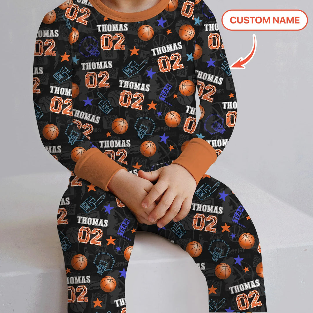 Zweiteiliges Langarm-Pyjama-Set mit Sommerfrüchten