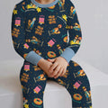 Zweiteiliges Langarm-Pyjama-Set mit Sommerfrüchten