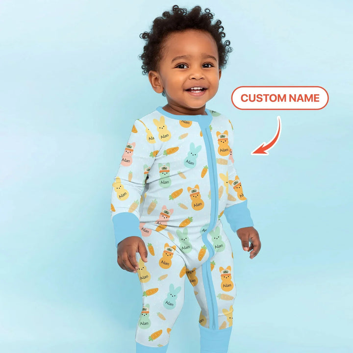 Custom Name Easter Bunny Bamboo Convertible Zippy