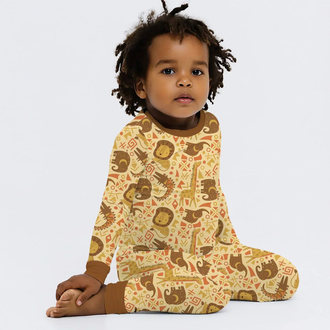 Zweiteiliges Langarm-Pyjama-Set mit Sommerfrüchten