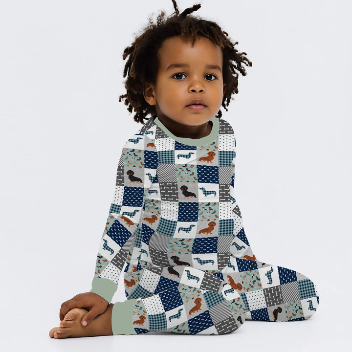 Zweiteiliges Langarm-Pyjama-Set mit Sommerfrüchten