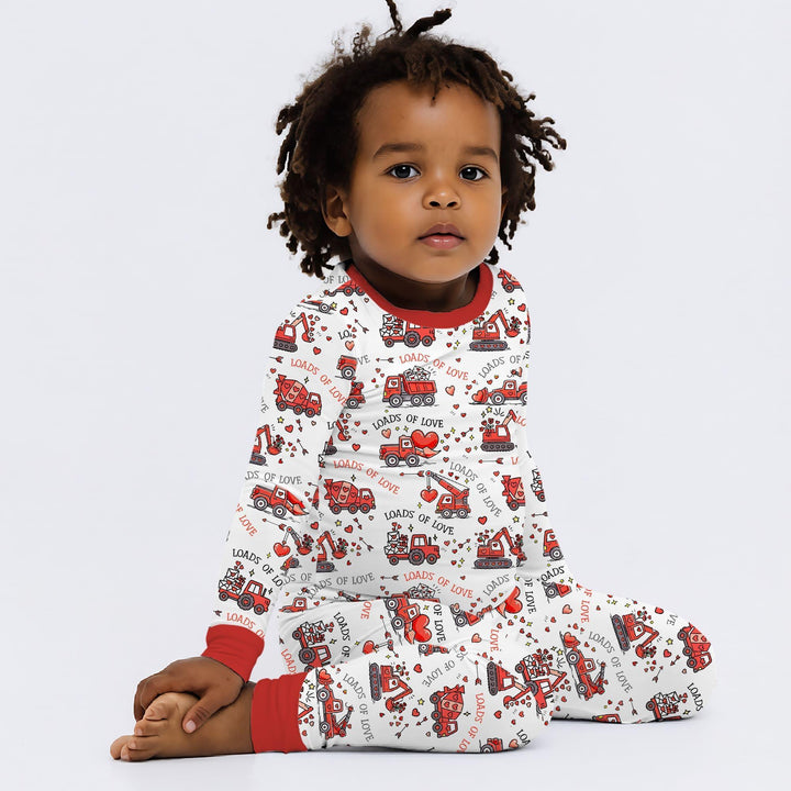 Zweiteiliges Langarm-Pyjama-Set mit Sommerfrüchten