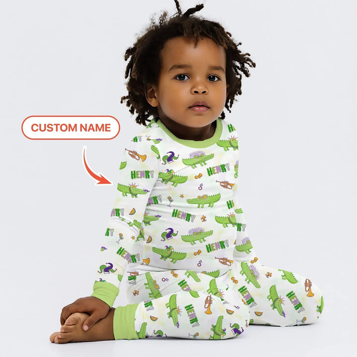 Zweiteiliges Langarm-Pyjama-Set mit Sommerfrüchten