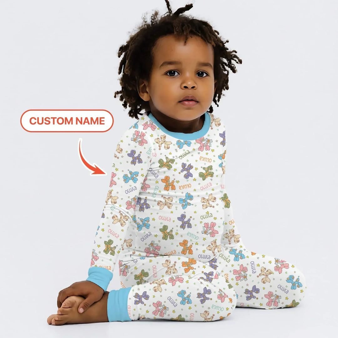 Zweiteiliges Langarm-Pyjama-Set mit Sommerfrüchten