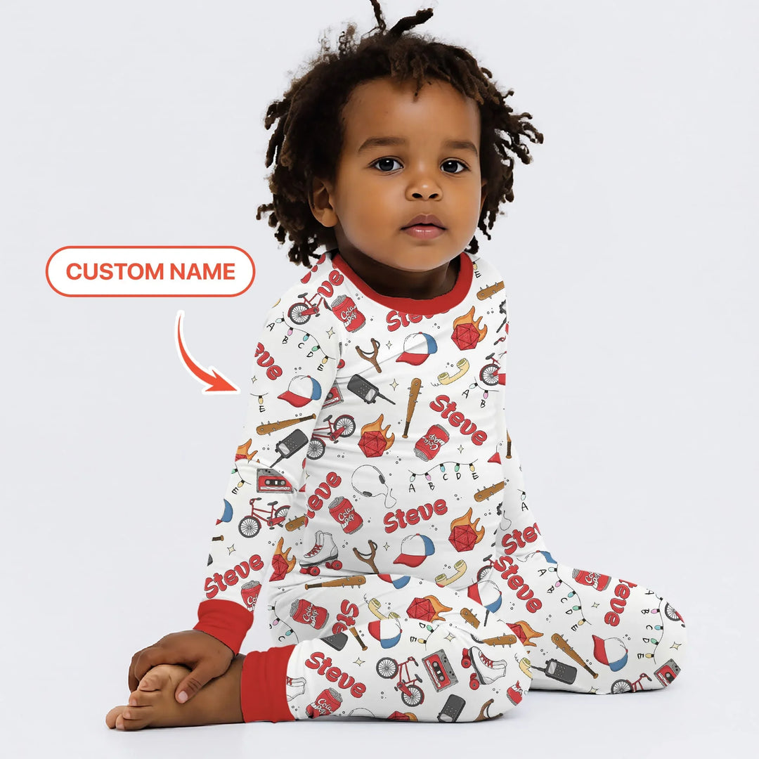 Zweiteiliges Langarm-Pyjama-Set mit Sommerfrüchten
