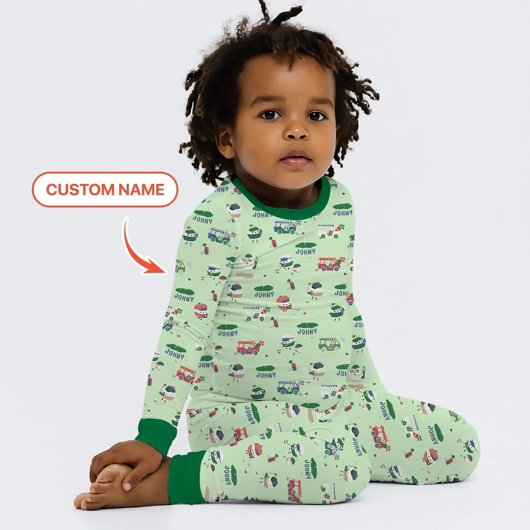 Zweiteiliges Langarm-Pyjama-Set mit Sommerfrüchten