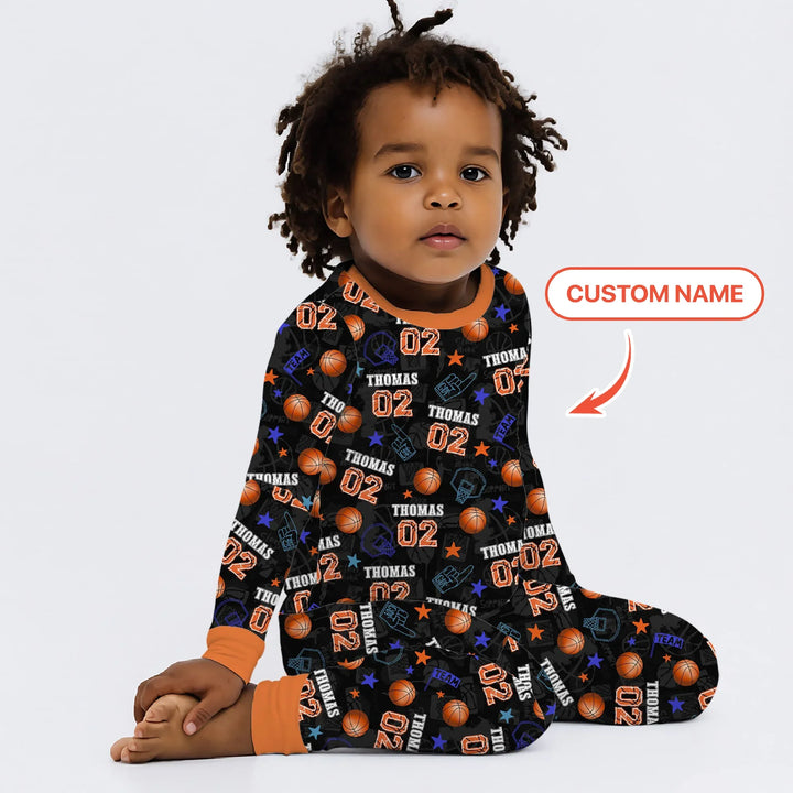 Zweiteiliges Langarm-Pyjama-Set mit Sommerfrüchten