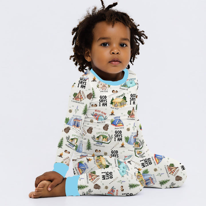 Zweiteiliges Langarm-Pyjama-Set mit Sommerfrüchten