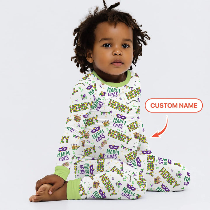 Zweiteiliges Langarm-Pyjama-Set mit Sommerfrüchten