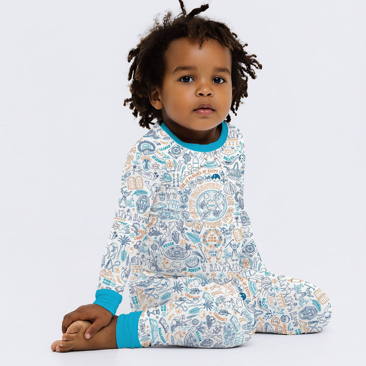 Doodle Passover Matching Family Bamboo Two Piece Long Sleeve Pajama Set