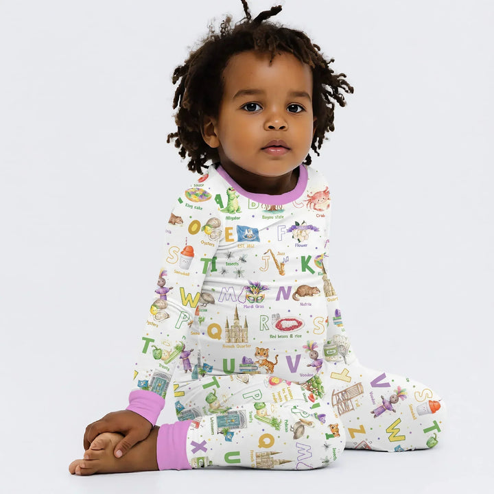 Zweiteiliges Langarm-Pyjama-Set mit Sommerfrüchten
