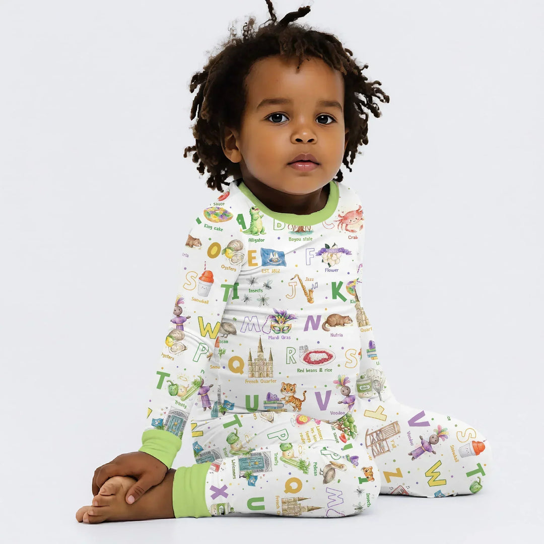 Zweiteiliges Langarm-Pyjama-Set mit Sommerfrüchten