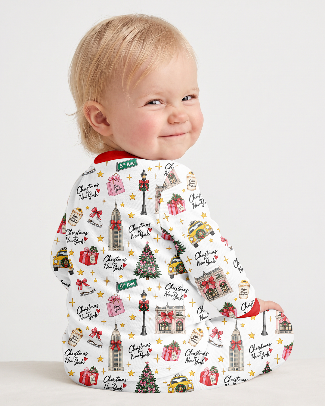 Christmas In NYC Bamboo Two Piece Long Sleeve Pajama Set