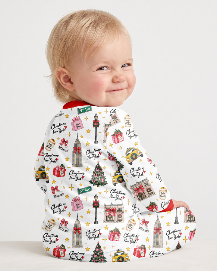 Christmas In NYC Bamboo Two Piece Long Sleeve Pajama Set