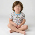 Template Zweiteiliges Pyjama-Set mit kurzen Ärmeln und Shorts