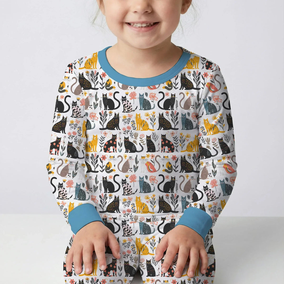 Zweiteiliges Langarm-Pyjama-Set mit Sommerfrüchten