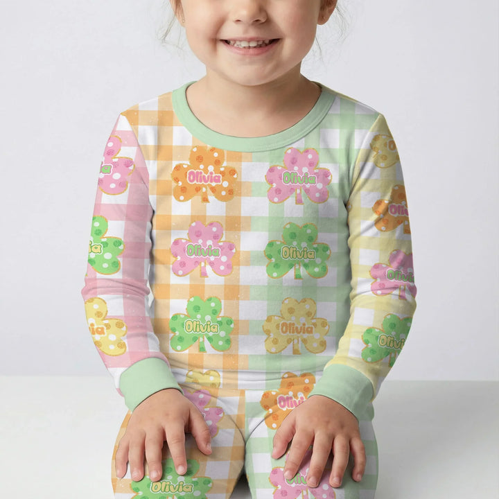 Zweiteiliges Langarm-Pyjama-Set mit Sommerfrüchten