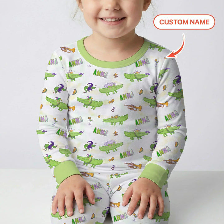 Zweiteiliges Langarm-Pyjama-Set mit Sommerfrüchten