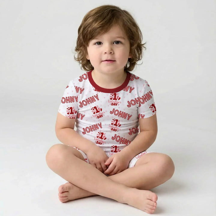 Zweiteiliges Pyjama-Set mit kurzen Ärmeln und Shorts im Sommer-Design