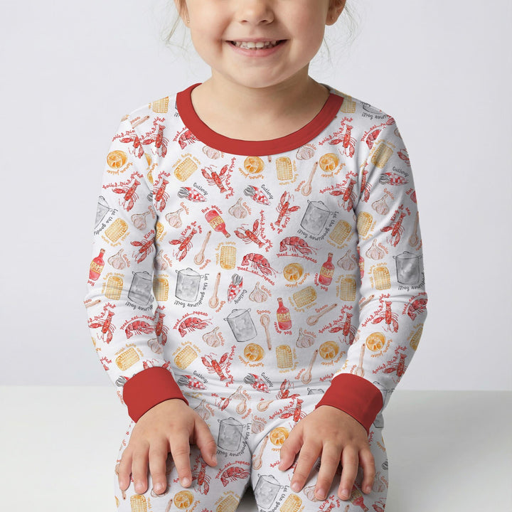 Zweiteiliges Langarm-Pyjama-Set mit Sommerfrüchten
