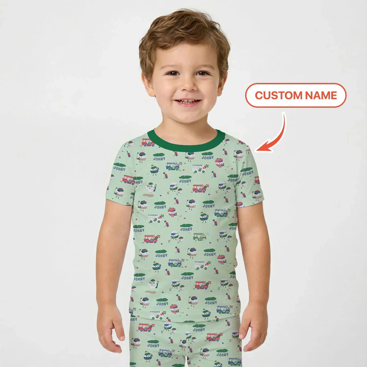 Zweiteiliges, kurzärmliges Pyjama-Set mit Marienkäfern