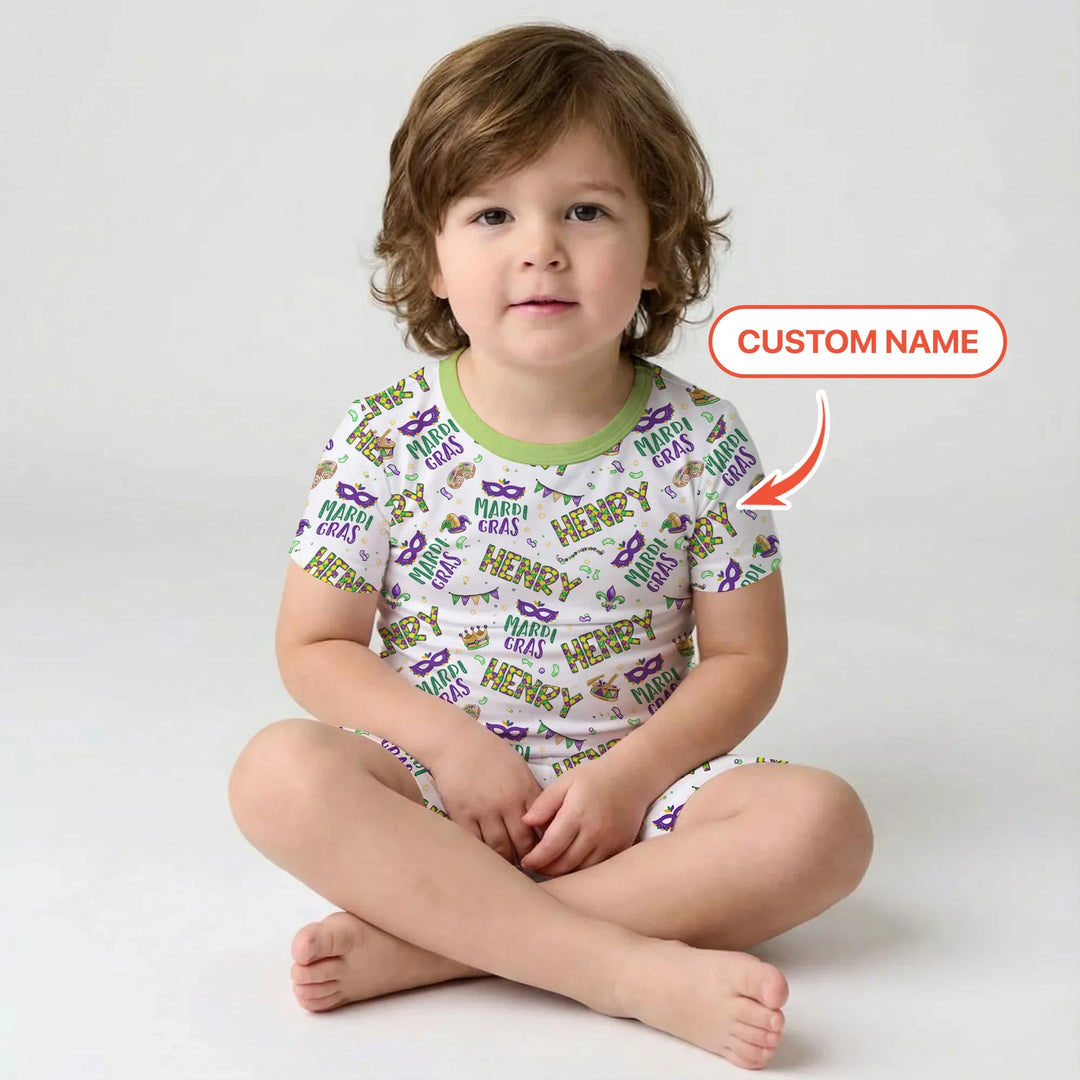 Zweiteiliges Pyjama-Set mit kurzen Ärmeln und Shorts im Sommer-Design