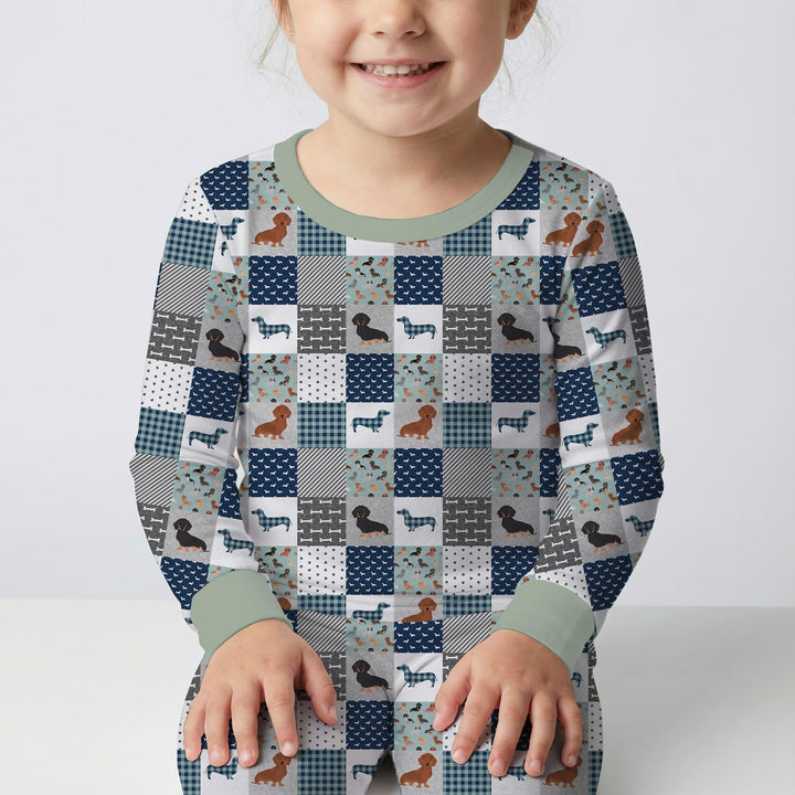 Zweiteiliges Langarm-Pyjama-Set mit Sommerfrüchten