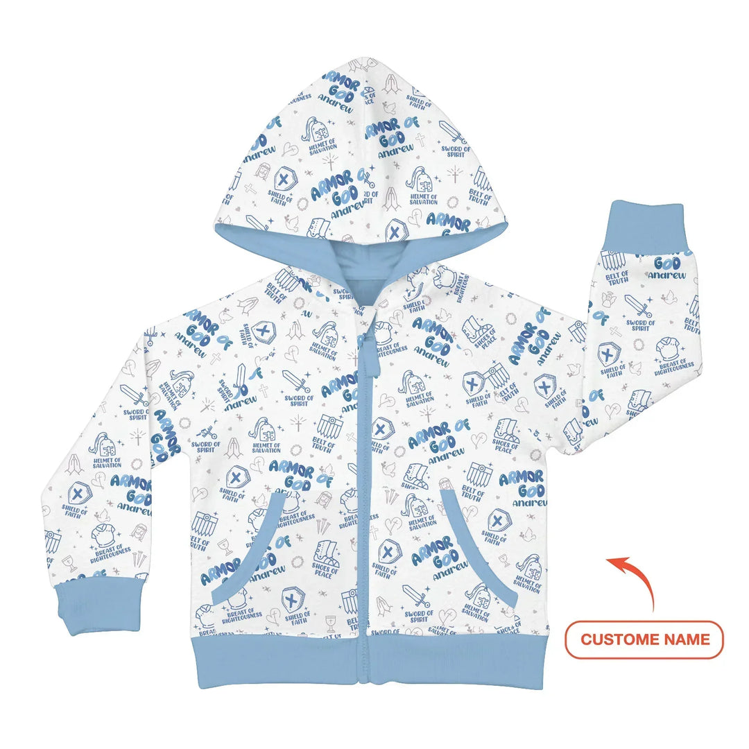 Gottesrüstung Custom Name Bambus-Kapuzenjacke mit Reißverschluss