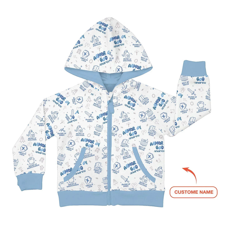 Gottesrüstung Custom Name Bambus-Kapuzenjacke mit Reißverschluss