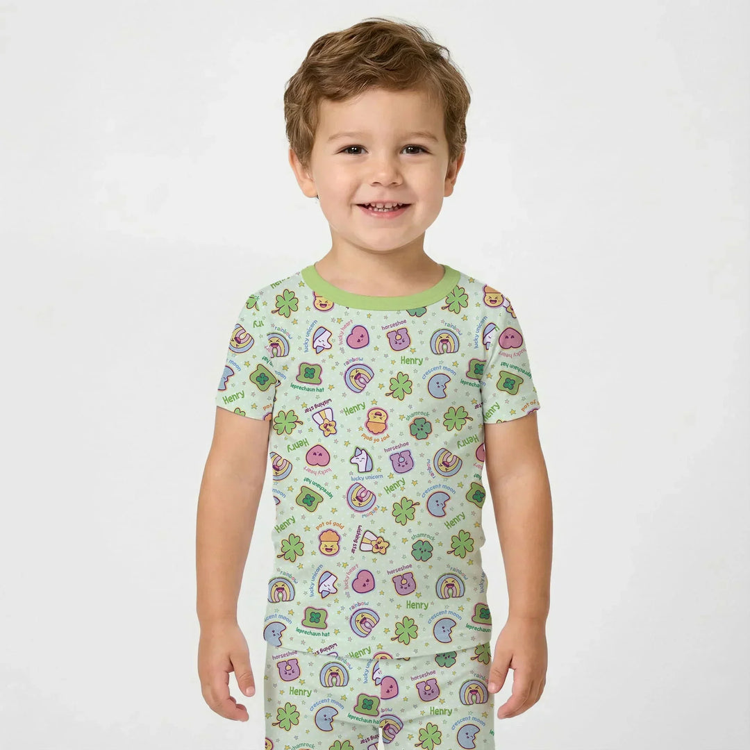 Lucky Charm Bamboo Two Piece Short Sleeve Pajama Set