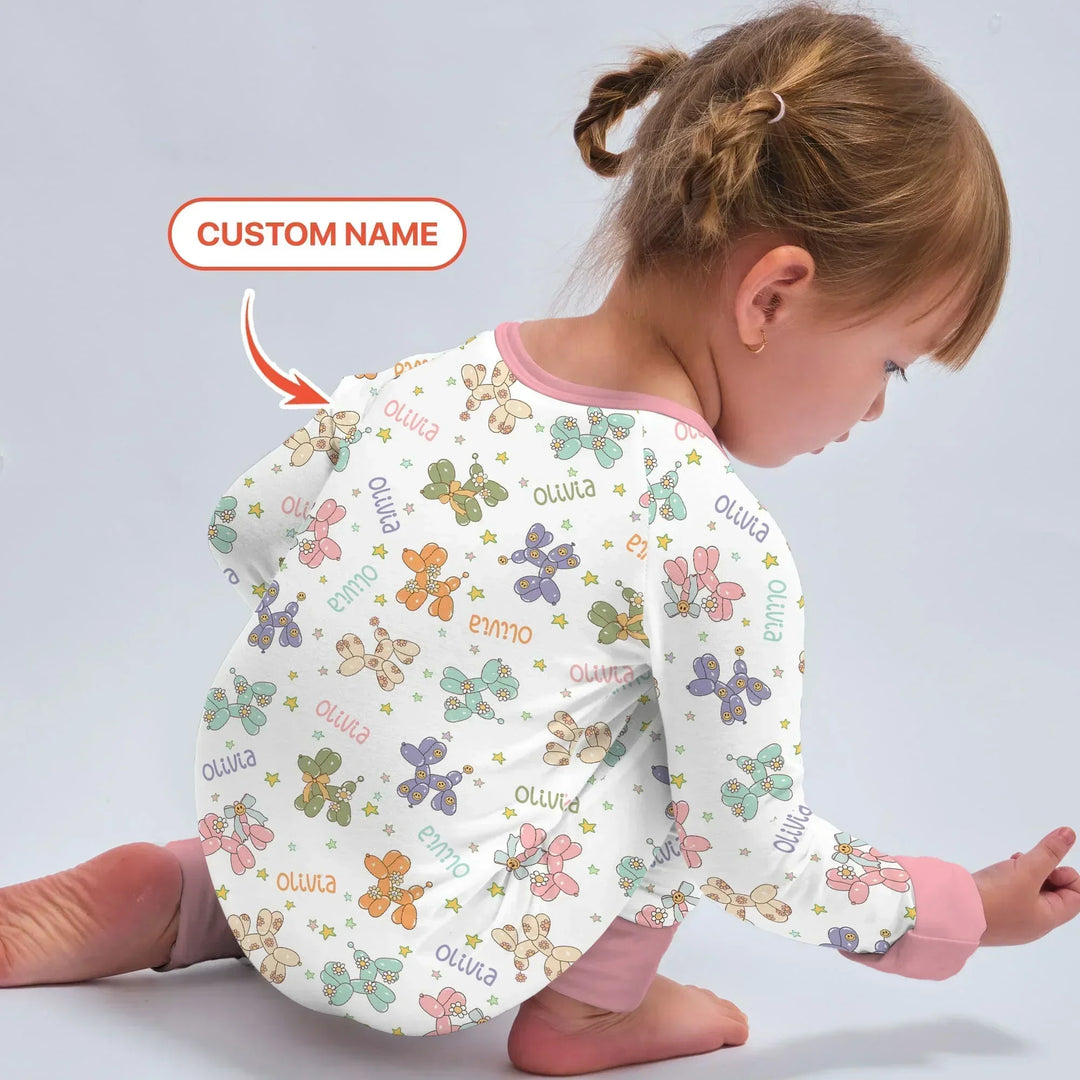 Custom Name Balloon Dog Bamboo Convertible Zippy