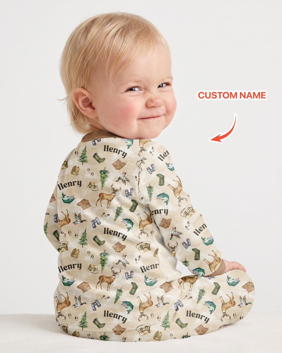Personalized Funny Hunting Bamboo Two Piece Short Sleeve Pajama Set
