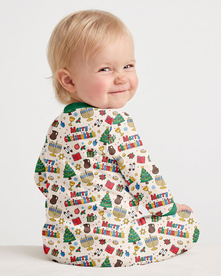 Merry Chrismukkah Bamboo Two Piece Long Sleeve Pajama Set