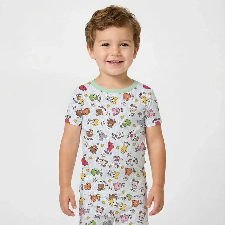 Zweiteiliges, kurzärmliges Pyjama-Set mit Marienkäfern