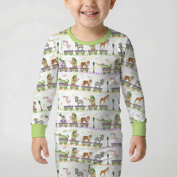 Zweiteiliges Langarm-Pyjama-Set mit Sommerfrüchten