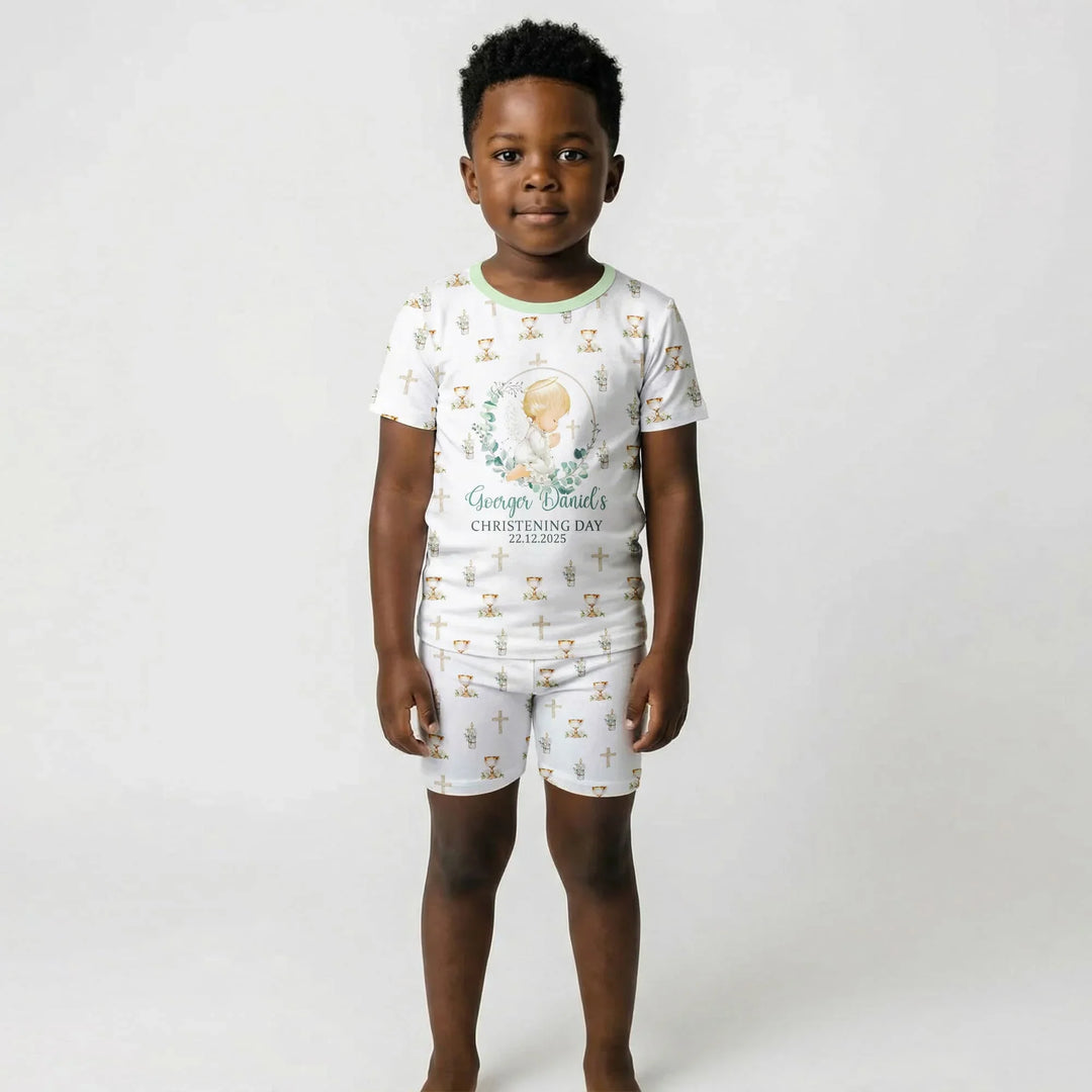 Zweiteiliges Pyjama-Set mit kurzen Ärmeln und Shorts im Sommer-Design