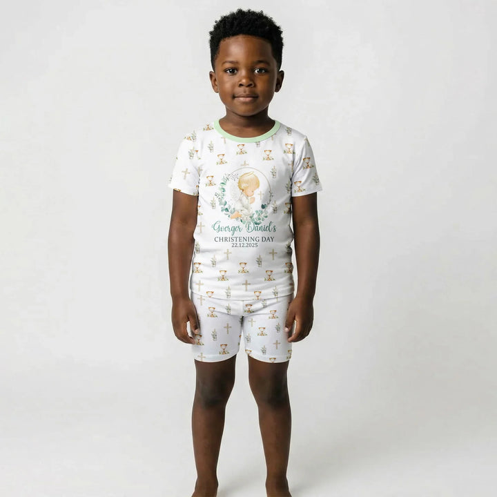 Zweiteiliges Pyjama-Set mit kurzen Ärmeln und Shorts im Sommer-Design