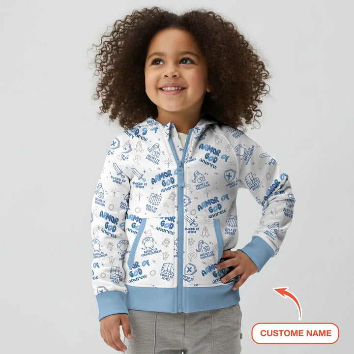 Gottesrüstung Custom Name Bambus-Kapuzenjacke mit Reißverschluss