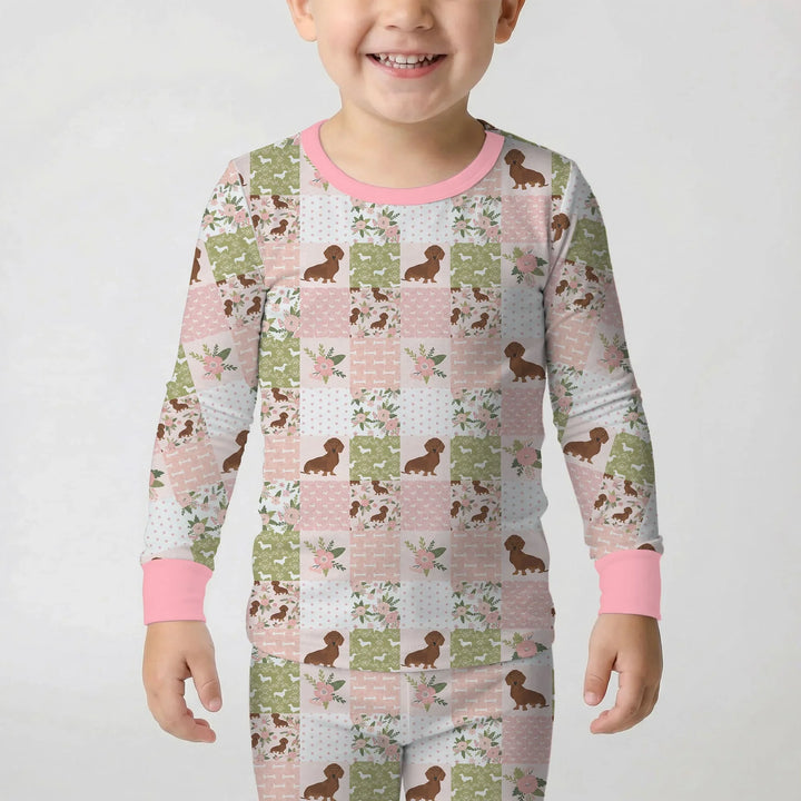 Zweiteiliges Langarm-Pyjama-Set mit Sommerfrüchten