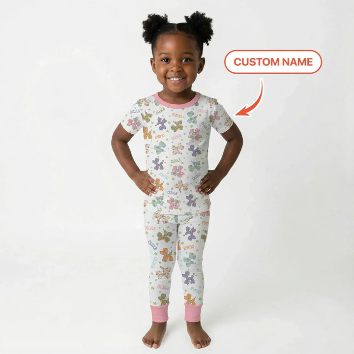 Zweiteiliges, kurzärmliges Pyjama-Set mit Marienkäfern