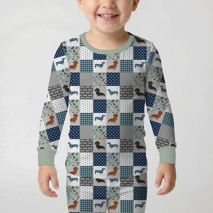 Zweiteiliges Langarm-Pyjama-Set mit Sommerfrüchten