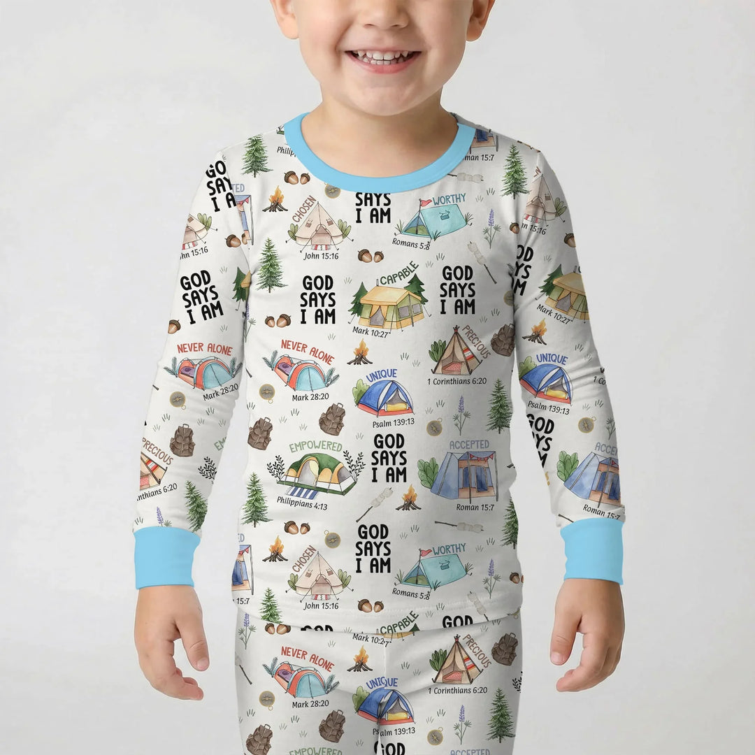 Zweiteiliges Langarm-Pyjama-Set mit Sommerfrüchten