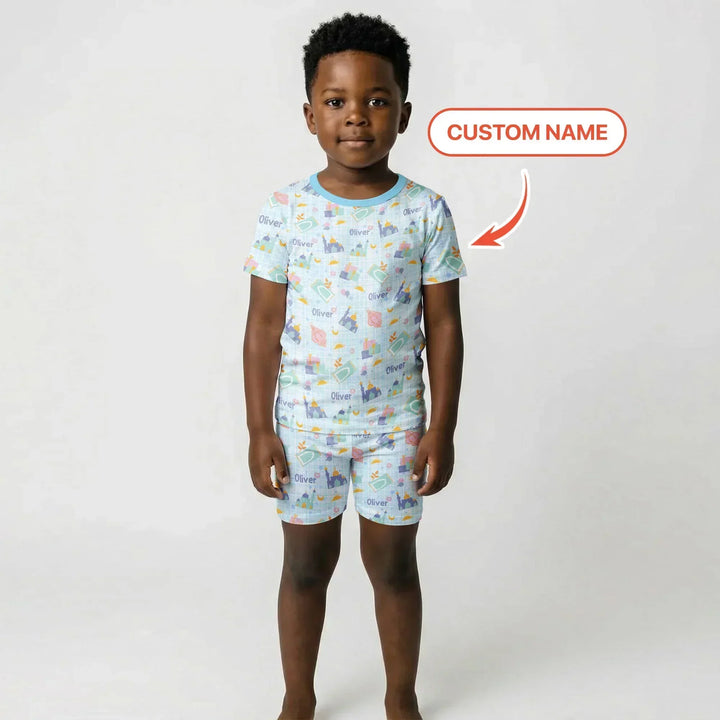 Ramadan and Eid Bamboo Two Piece Short Sleeve Shorts Pajama Set