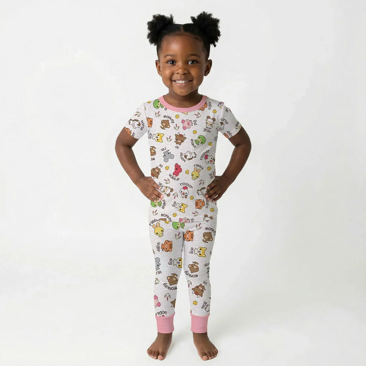 Zweiteiliges, kurzärmliges Pyjama-Set mit Marienkäfern