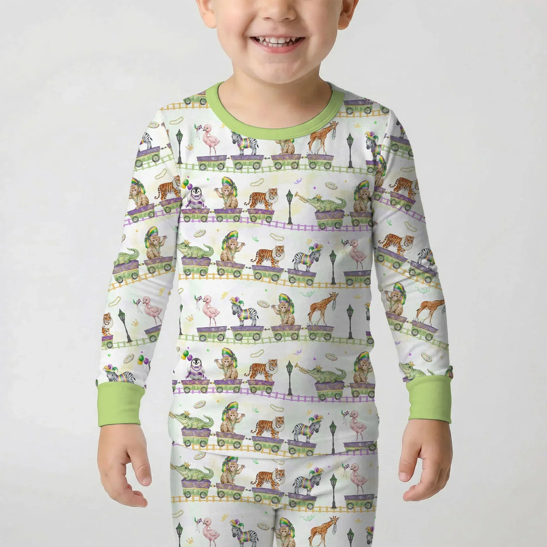 Zweiteiliges Langarm-Pyjama-Set mit Sommerfrüchten