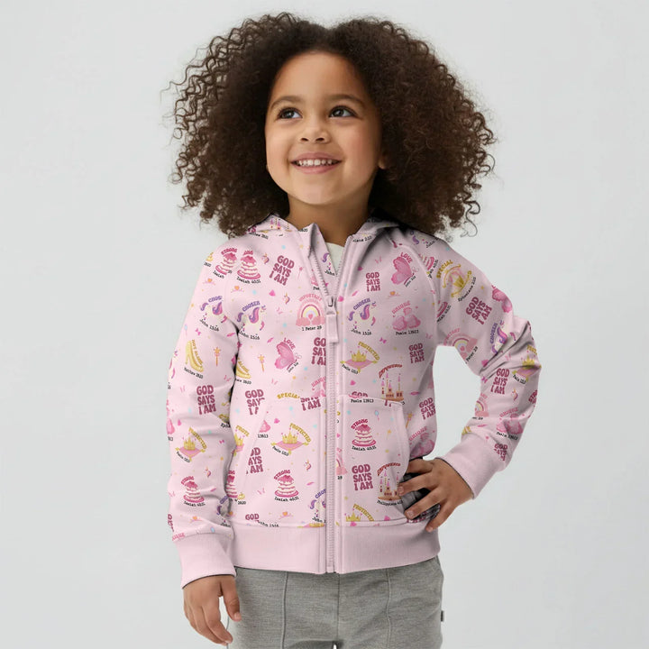 God Says I Am Girl Bamboo Zip Hoodie