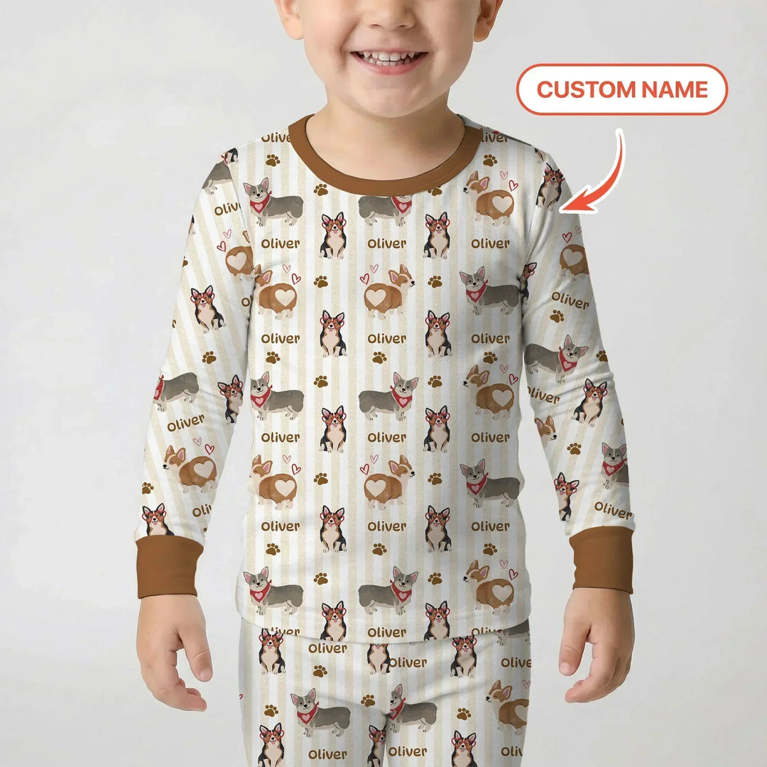Zweiteiliges Langarm-Pyjama-Set mit Sommerfrüchten